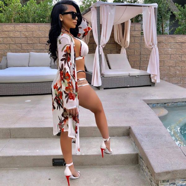 

новый европейский и американский приграничное сексуальный цифровой печататься купальники трех частей костюм многоцветные альтернативный вари, Black