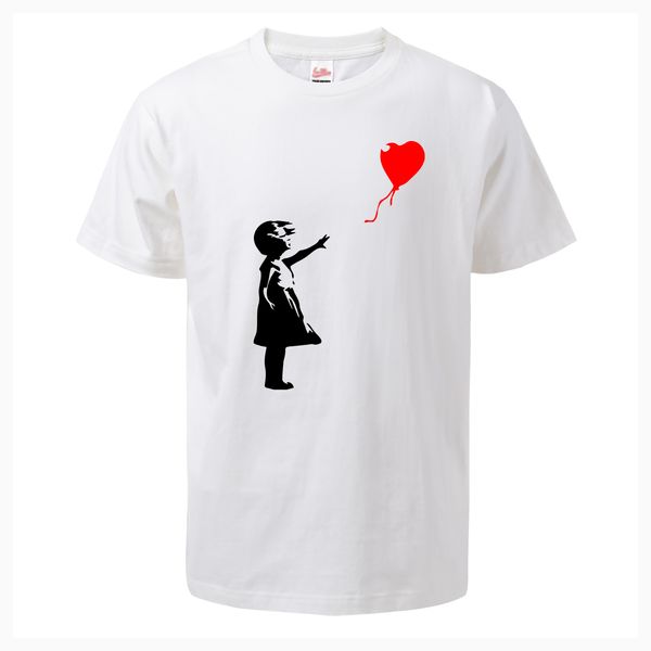 

balloon girl 2019 summer mens short sleeve tee fashion casual t shirt cotton streetwear new arrival harajuku t, White;black