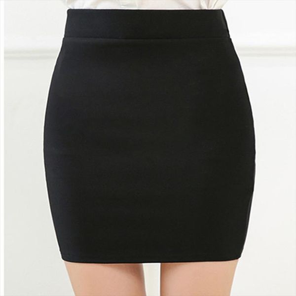 

new fashion spring office basic skirts pencil skirt high waist stretchy skirts, Black