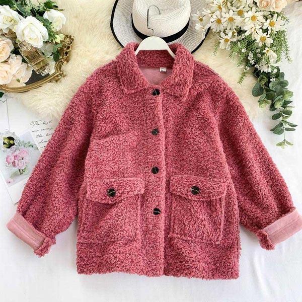 

coat female 2020 new korean winter fur short style parkas sheep sheared coat female long sleeve fur jackets women1, Black