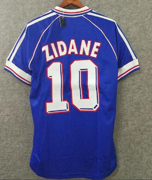 

10 zidane 1998 france retro vintage zidane henry maillot de foot thailand quality soccer jerseys uniforms football jerseys shirt 12 henry, Black;yellow