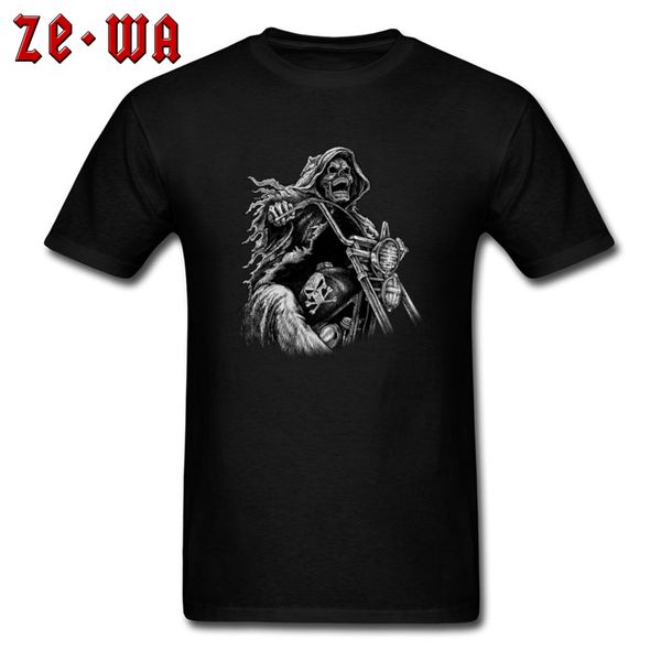 

gothic style death grim skull rider dark cool summer brand new fabric hip hop sport hooded sweatshirt hoodie men t shirt