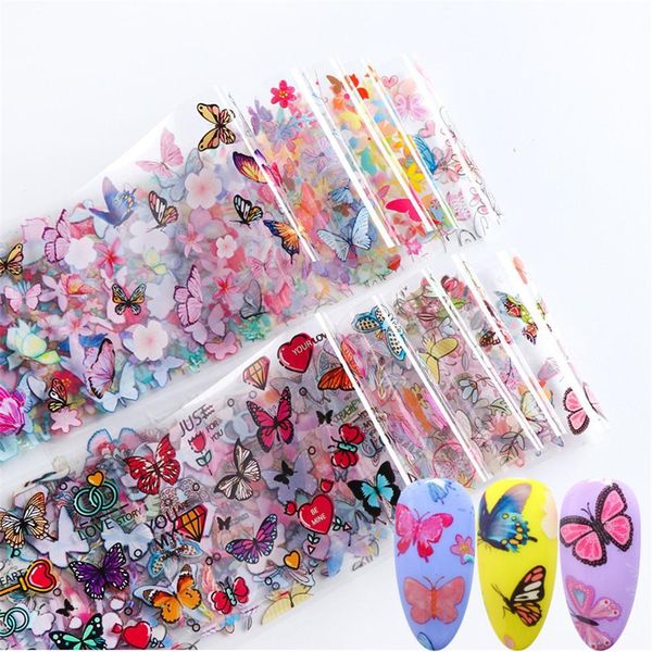 

3d butterfly nail art stickers adhesive sliders colorful blue flowers nail transfer decals foils wraps decorations swy bbyjqk lipper