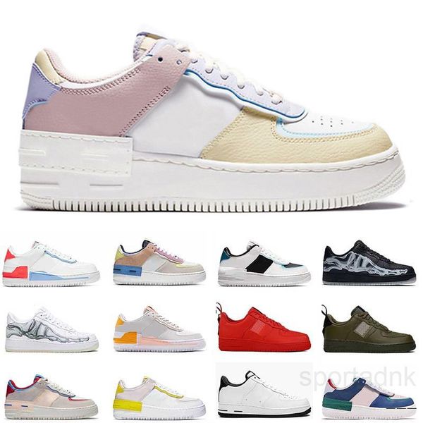 

shadow fashion dunk 1 women casual shoes mens trainers mca university blue platform sneakers utility volt red sr6t, Black