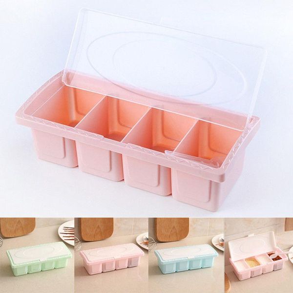 

4 spice jar condiment storage box seasoning bottle container kitchen box1