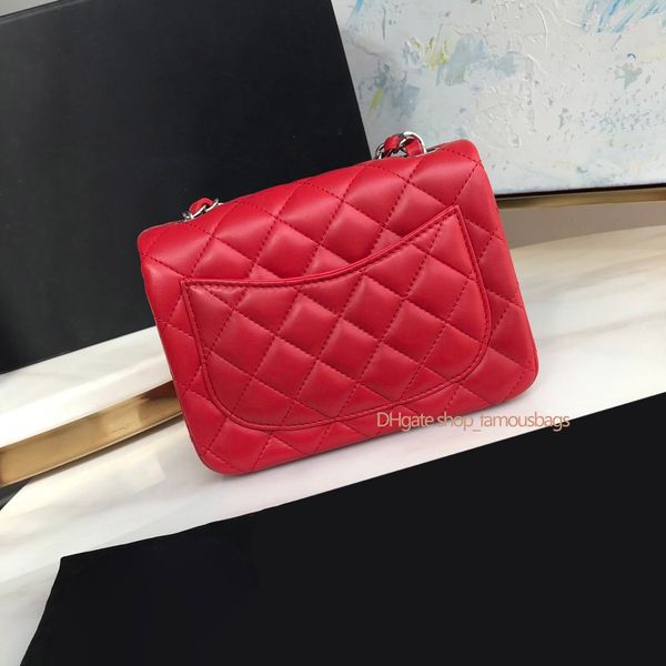 

woman wallet cha mini square classic flap lambskin red genuine leather gold chain shoulder cross body bag handbags 7a quality bag purse