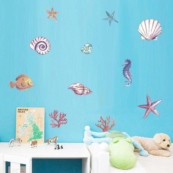 

sea world wall paste sea horse star shell mural art sticker for bedroom living room