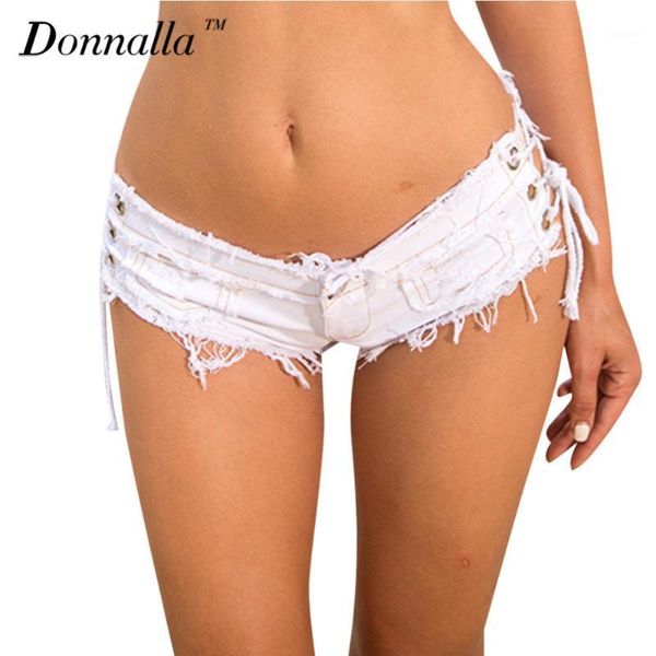 

donnalla nightclub girls low waist denim thong shorts micro mini jeans shorts femme womens disco dance ants, White;black