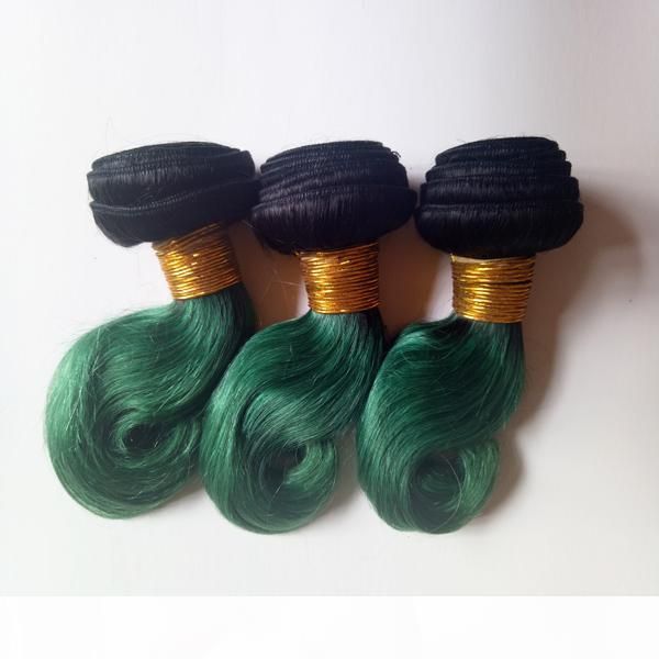 

brazilian european virgin human hair weft 8-28inch ombre 1b green body wave hair 3 4 5bundles mongolian indian remy hair extensions, Black