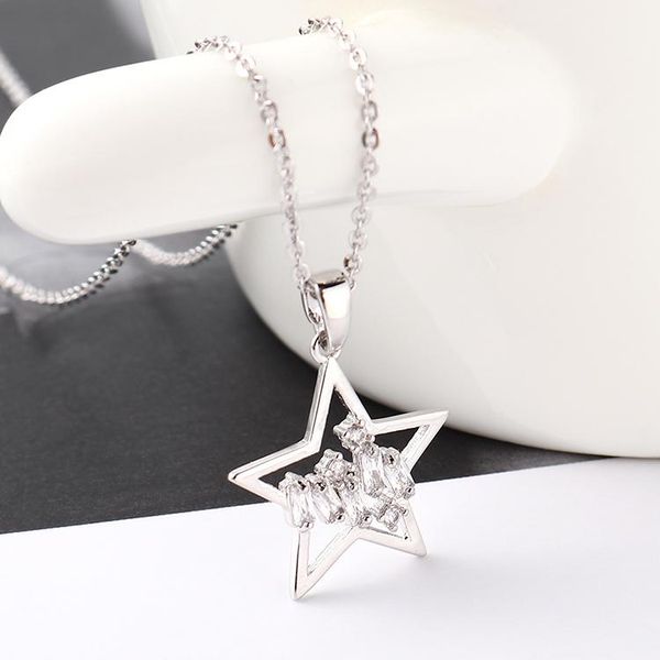

pendant necklaces fashion retro geometric collar double chains leather simple choker heart necklace gift for women girl 139178, Silver