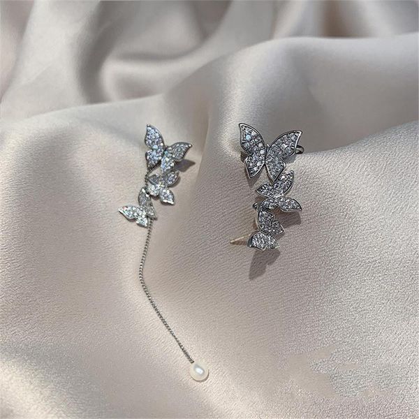 

fashion 2021 zinc alloy selling rock exaggerated butterfly stud earrings earrings for women, Silver