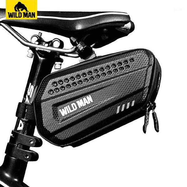 

wild man bicycle saddle bag hard shell rainproof bike rear bag reflective mtb tail cycling seatpost bike accessories1