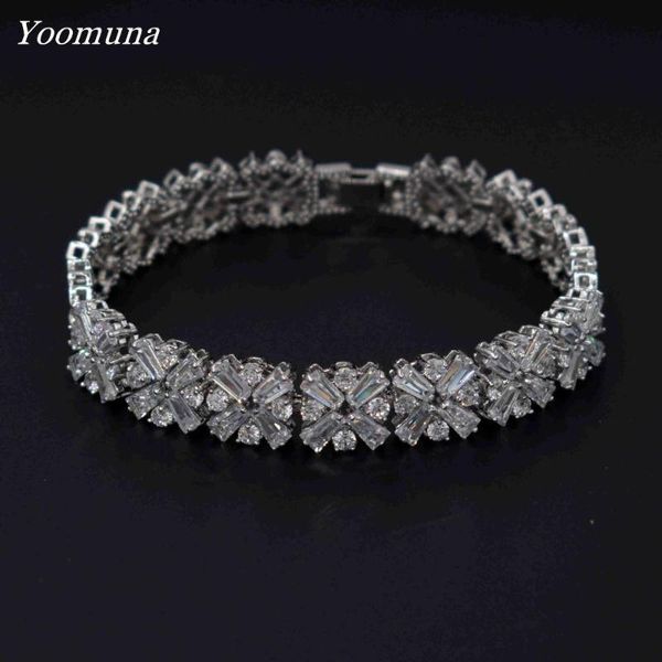 

link, chain luxurious crystal bracelet silver color adjustable infinity charm bracelets for women fashion jewelry, Black