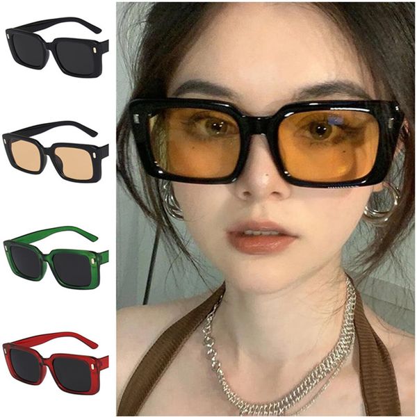 

fashionable sunglasses rectangle sun glasses eyeglasses anti-uv spectacles oversize frame ornamental adumbral a++, White;black