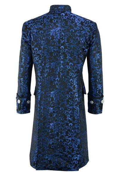 

european and american mens overcoat fashion steampunk retro casual coat w, Black