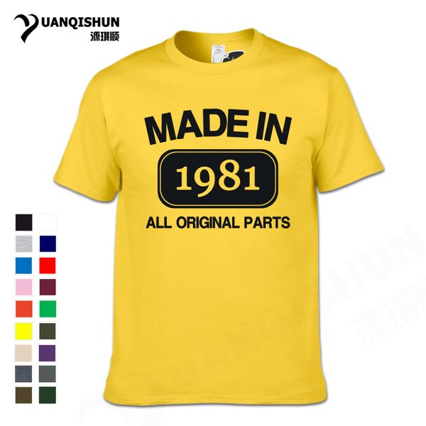 

sport new 100% cotton boutique t-shirt made in 1981 all original parts funny birthday gift t-shirt novelty custom present tees hip hop