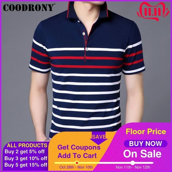 

coodrony cotton t short sleeve t-shirt men summer social business casual men's t-shirts striped tee shirt homme s95101, White;black