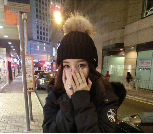 

knitted winter hats women warm fur pompom cap skullies & beanies for girls hat yhm40-wll, Yellow