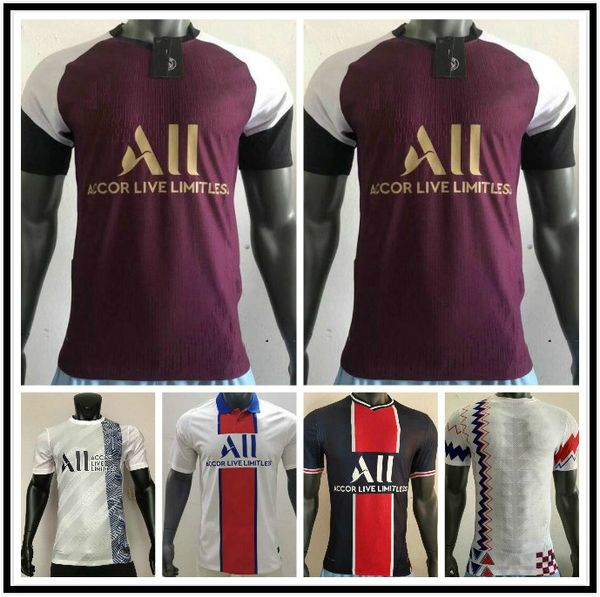 

player version 2020 2021 sarabia di maria icardi soccer jersey home third purple 20 21 mbappe kimpembe football shirt cavani maillot de foot, Black;yellow