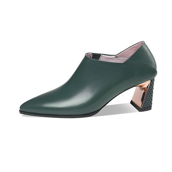 

arrival 2021 new feminine genuine high heels high-spring ladies solid-colored autumn 1 aasw, Black