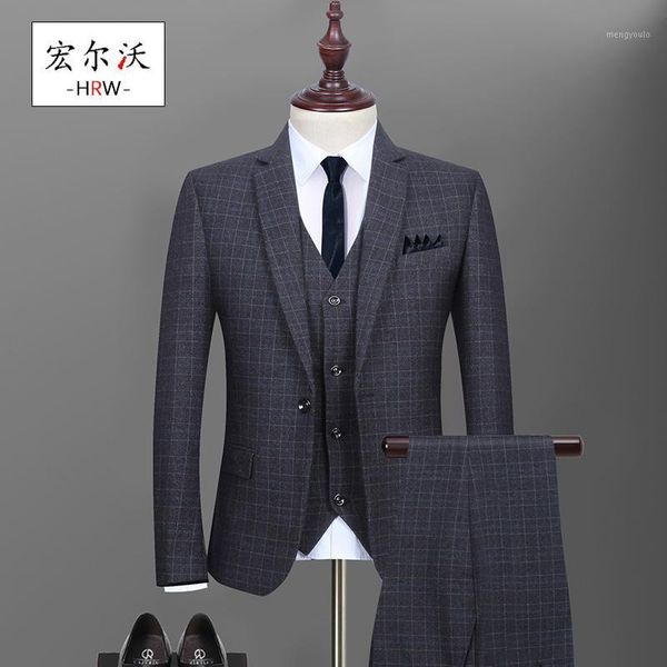 

suit men 2020 new suit custom dress banquet three-piece new groomsman clothing professional casual business1, White;black