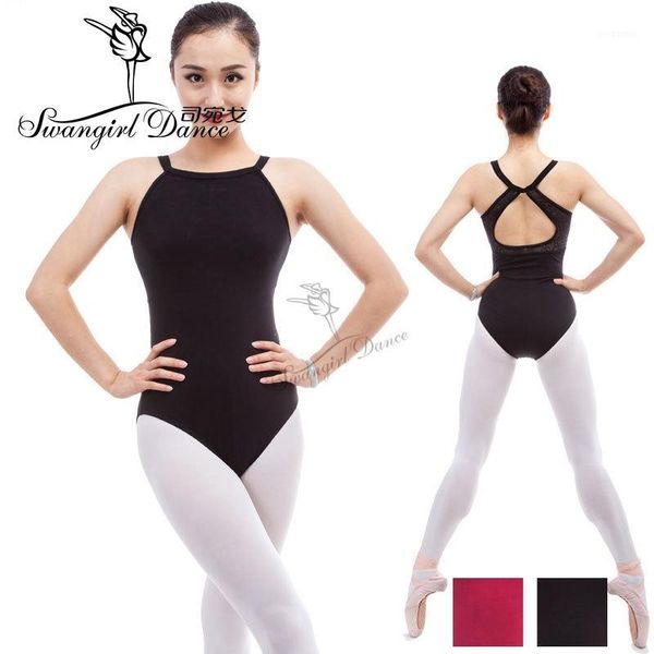 

women camisole ballet leotard with lace red leotard for dance costume gymnastic ballet costumes for sale cs03021, Black;red