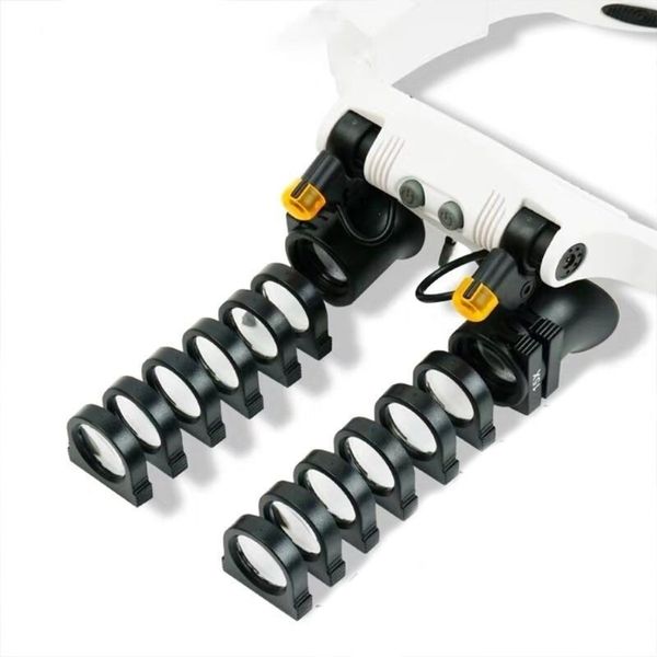 

led light lamp double glasses loupe lens glasses magnifier watchmaker jewelry t200521