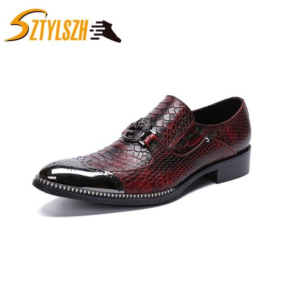 

italian style men genuine leather shoes office men's dress suit shoes wedding casual pointed toe business men, Black
