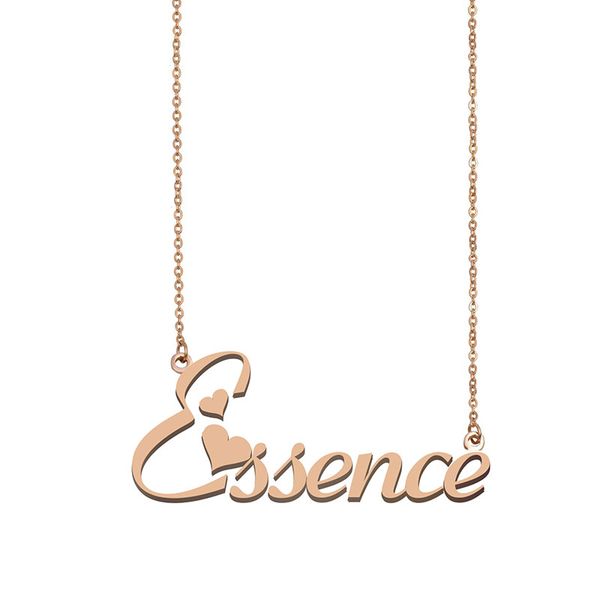 

essence name necklace pendant custom personalized for women girls children friends mothers gifts 18k gold plated stainless steel, Silver