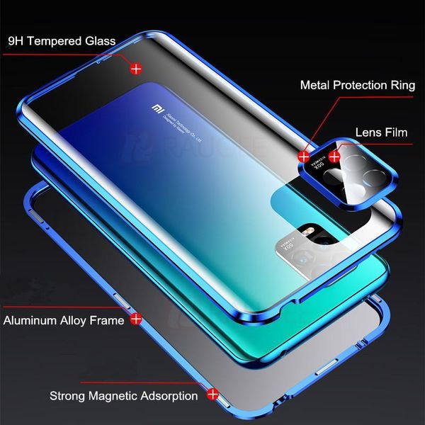

magnetic case for xiaomi mi 10 lite case double sided tempered glass with camera protect case for xiaomi 10 lite mi10 lite h jlljkg