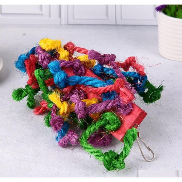 

colorful sisal parrots toys bird cotton rope chewing climbing toy for parrots cockatiel birds funn qylruy bdesports