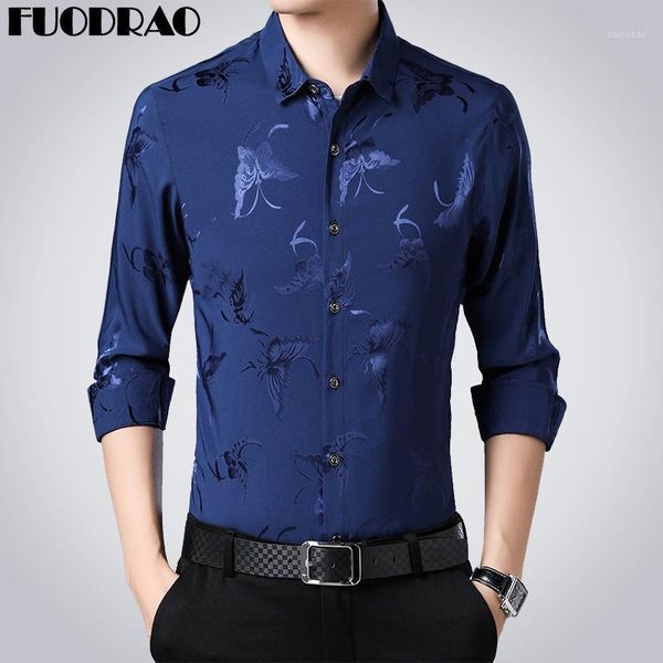 

new 2020 long sleeve shirts men fashion print dress shirt male slim fit casual camisa masculina plus size e0221, White;black