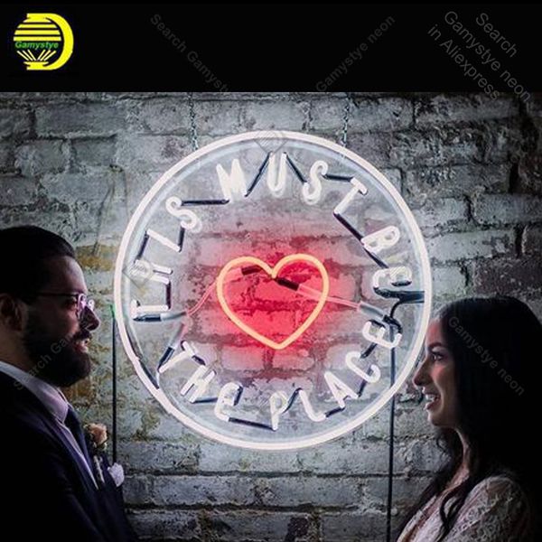 

wedding neon sign this must be the place glass tube neon bulbs sign bar display accesaries neon light decor room restaurant wall