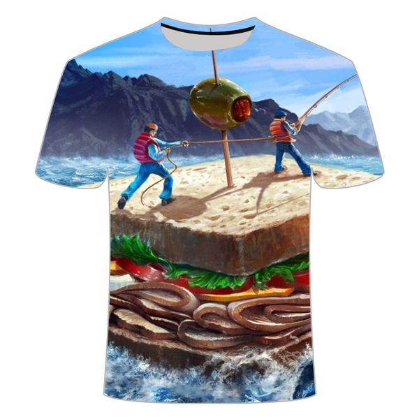 

leisure fish printed print 3d print shirts hippie plus size anime men clothing