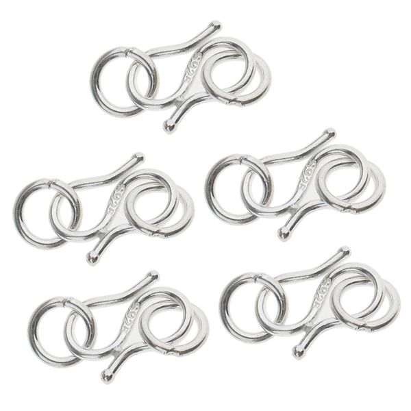 

5 шт sterling silver s крюк застежка разъем для подключения ожерелья diy браслета, White