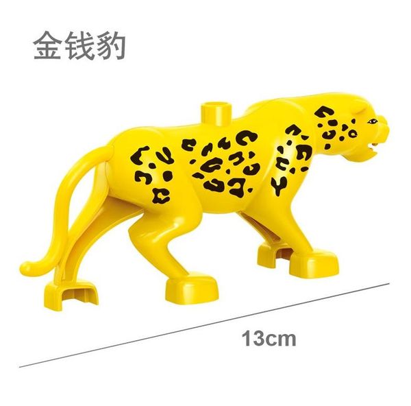 

animals figures gold leopard big size model toys for children educational friends aniamal zoo accessories kids building blocks yxloqs