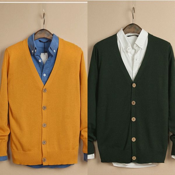 

x5cuh autumn knitted men's coat men's korean style slim v-neck coat sweater fashion sweater cardigan 1pgwf, Blue