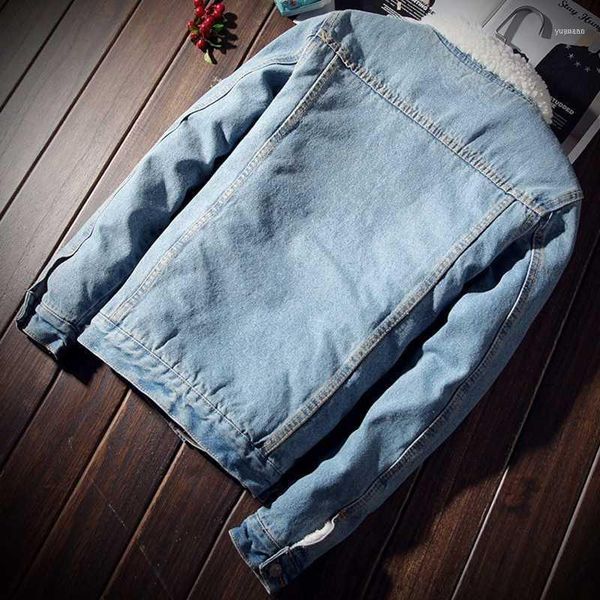 

men jacket and coat trendy warm fleece thick denim jacket 2018 winter fashion mens jean outwear male cowboy plus size11, Black;brown