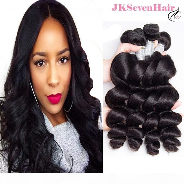 

12a grade loose wave brazilian virgin hair bundles 4pcs unprocessed peruvian indian malaysian human hair extensions cambodian hair weft, Black