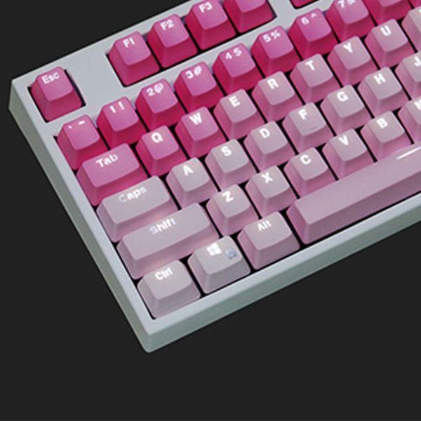 

1 set replaceable pbt keycaps 87 104 108 transparent lettering keys double sinjection backli key cap for mechanical keyboard