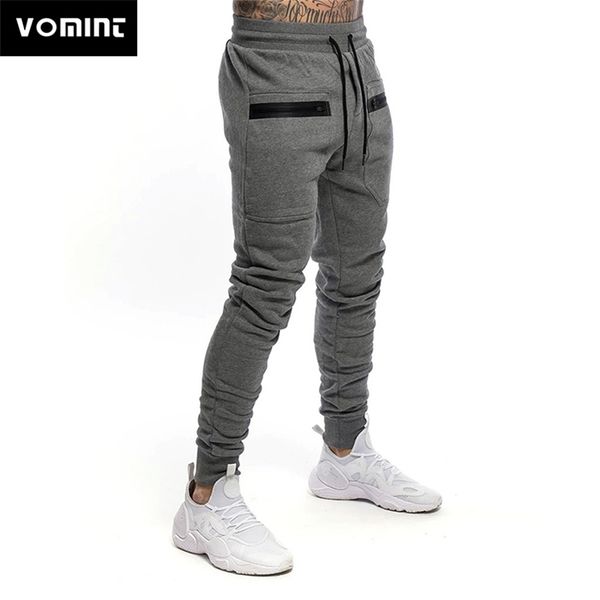 

vomint running trackpants mens skinny joggers sweatpants cotton sports pants gym sportswear male fitness workout trousers lj201104, Black