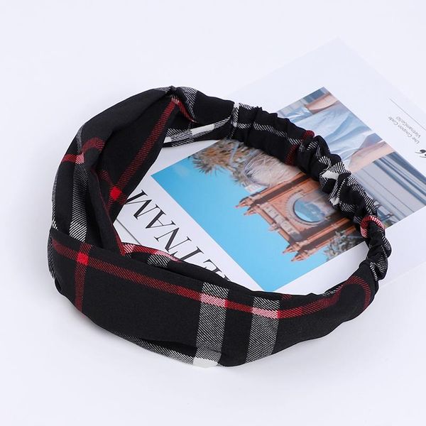 

headband knot turban hairband plaid elastic twist head band hair accessories for women girls hair hoop fashion color headwear sqcblj, Slivery;white