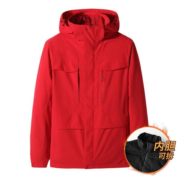 

korean casual style winter men's detachable hooded down jacket, Black