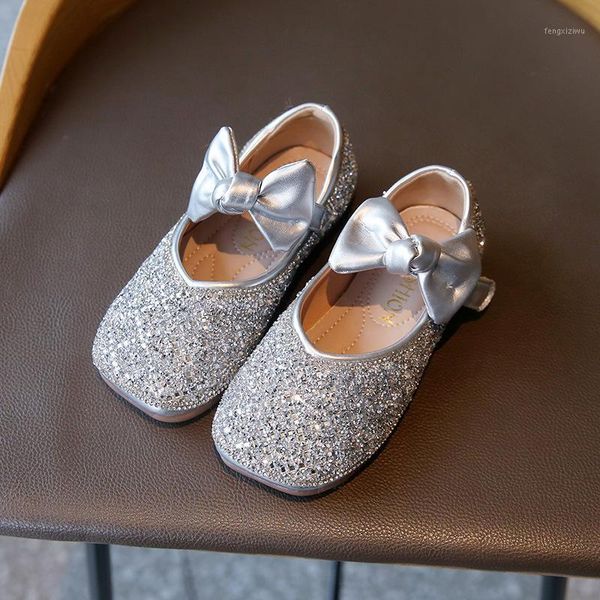 

flat shoes baby leather for girls toddlers fashion rhinestone children with bow autumn spring kids' 1 2 3 4 5 6 year old1, Black;grey