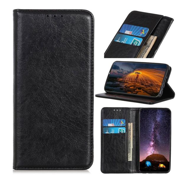 

for xiaomi redmi 9 magnetic crazy horse texture horizontal flip leather case with holder card slots wallet