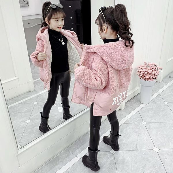 

2020 new fashion girl autumn winter thick warm down jacket hooded coat, Blue;gray