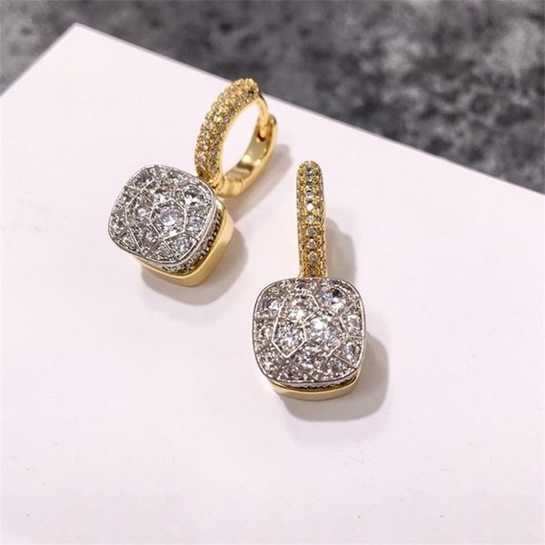 

honeycomb style earring green black blue crystal color drop earrings for women fashion jewelry de009 220210, Silver