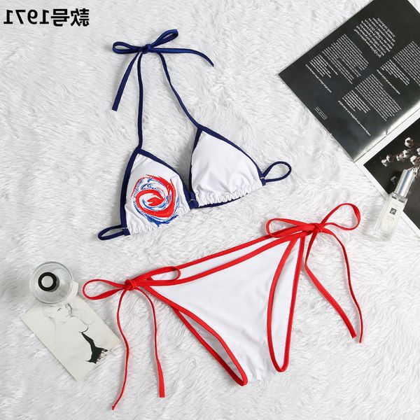 

star bikini women's neck strap 3-point split swimsuit fashion