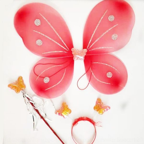 

mqutg трехсекционный набор ангел милый детский спектакль prop реквизит крылья показывают костюмы крылья из трех частей набор ангел butterfly