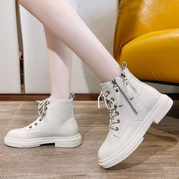 

martin boots women's 2020 autumn and winter new british wind short boots tide net red double zipper single botas de mujer, Black